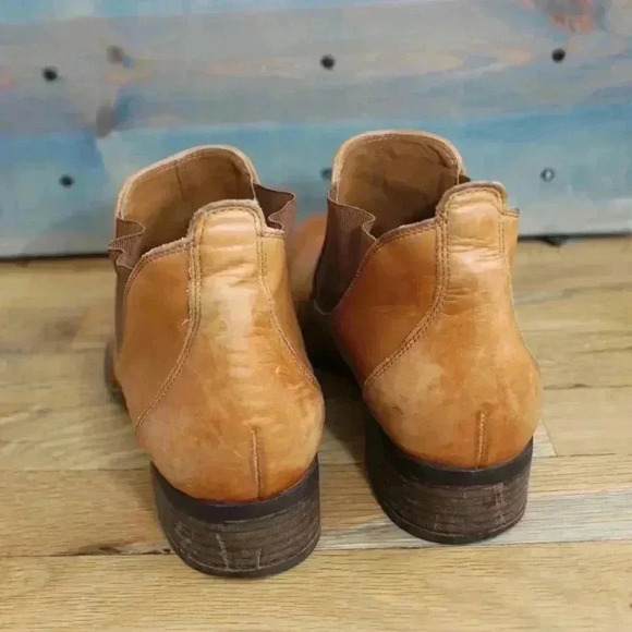 Paul Green Ava Wingtip Size 6.5 Camel Beige Leather Oxford Slip On Chelsea Boots - Picture 6 of 10
